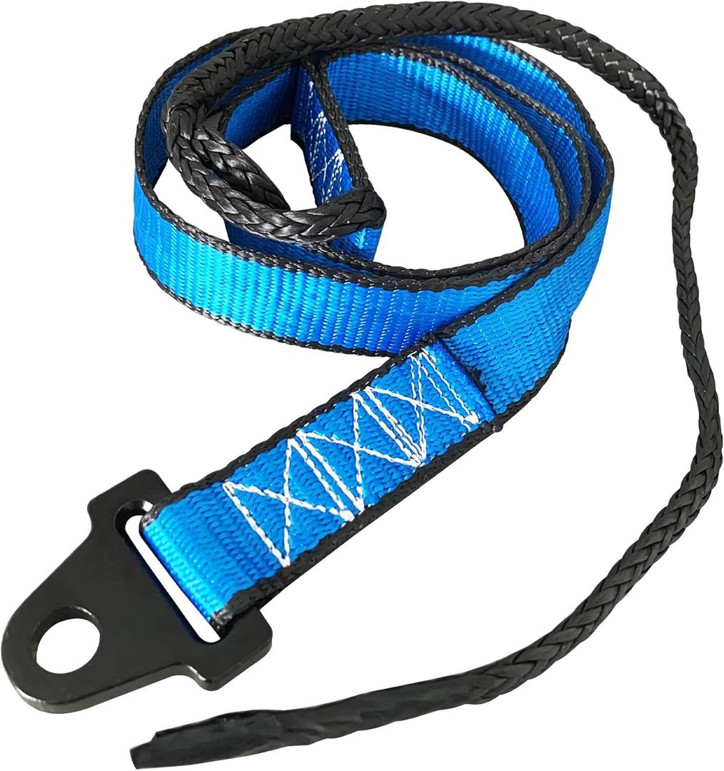 SUONE Plow Strap for ATV UTV Winch 64 Inch,4800lb High Tensile StrengthHeavy Duty Snow Plow Lift Strap for Standard or Wide Winches