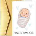 Chenive Thank You Card for Midwife OB Nurse Obstetrician, Doula OBGYN Appreciation Card, Labor and Delivery Doctor Gift, Thanks for Helping Me Out Greeting Card