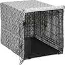 MidWest Homes for Pets Dog Crate Cover, Privacy Dog Crate Cover Fits Midwest Dog Crates, Crate Cover Only; Machine Wash & Dry; Gray Geo Print; 36 inch