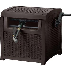 Suncast Hose Reel with Smart Trak Hose Guide, Water-Tight Connection, Durable Resin Construction, 225' Hose Capacity, Brown, Made in the USA