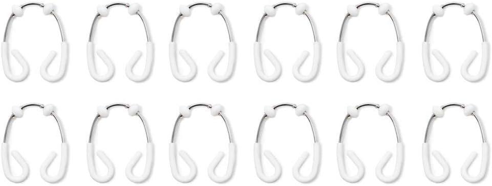 Umbra 1013172-666 , White/Chrome Flex Double Shower Rings, Set of 12,2" x 3"