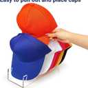CHENYAOAI Hat Organizer for Baseball Caps, 2 Pcs No Install Acrylic Hat Stand for 14 Baseball Caps, Hat Racks for Caps Display and Organizer for Bedroom, Closet, Dresser, Office, Hat Holder