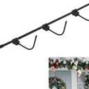 Bucherry Front Door Garland Hanger - Adjustable 59"- 67" Heavy-Duty Christmas Halloween Door Frame Garland Hanger for Hanging Wreaths No Screws, Drilling, Damage-Free, Easy Assembly(Black)