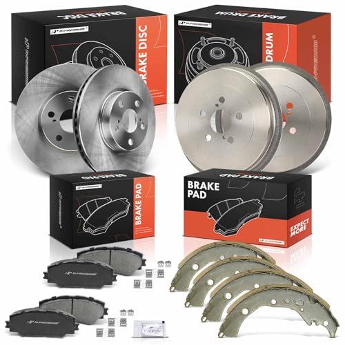 A-Premium Front and Rear Disc Brake Rotors + Ceramic Pads Kit Compatible with Select Toyota Models - Corolla 2009-2019, 12-PC Set