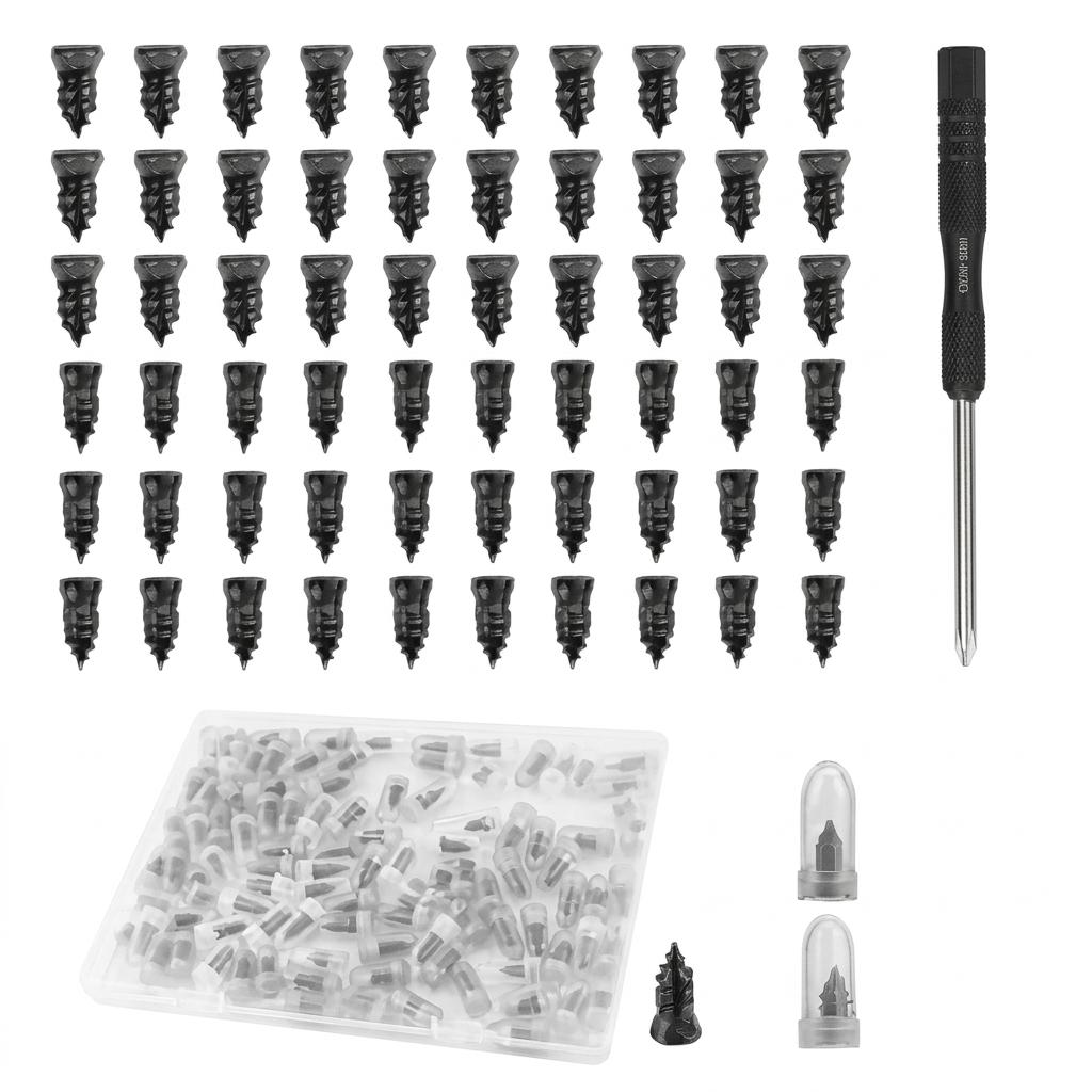 Purthog 60PCS Car Tire Repair Rubber Nail Kit,Self Service Car Tire Repair Kit Includes 2 Sizes of Tires Screw Plugs & Screwdriver,Vacuum Tires Repairs Screws Kits for Cars SUVs