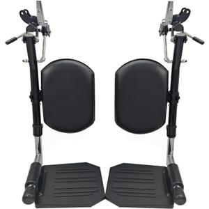 Wheelchair Elevating Legrests Wheelchair Legrest Assembly Padded Calf Pads Universal Wheelchair Replacement Parts Black 1 Pair (Black+Leg pad)