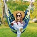 Halalona Hammock Chair Hanging Hammock Chair Rope Swing 2 Cushions Included-Sturdy & Durable Soft Cotton Hand Woven Hammock Swing for Bedroom, Porch, Patio-Indoor/Outdoor