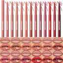 LANGMANNI 12 Colors Sculpting Matte Velvet Lip Liner Set,Smooth Creamy Texture,Waterproof And High Pigmented For Girls Daily Application Lip Makeup (0.01 Ounce (Pack of 12))