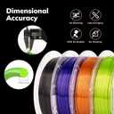 AMOLEN PLA 3D Printer Filament Silk PLA Filament 1.75mm Silk Filament Pack Black/Red Copper/Purple/Neon Green 3D Printing Filament Bundle for Holiday 3D Printing, 200gX 4 Spools