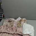 Scarlet Darkness Women Renaissance Costume Floral Lace Up Bell Sleeve Peasant Medieval Fairy Dress (16, Lotus)