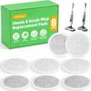8 Pack Steam Mop Replacement Pads for Shark Steam & Scrub Mop S8201 S8001 S8002BRN S7001 S7201 S7000AMZ S7000 S7020, Dirt Grip Soft Scrub Washable Pads for All Sealed Hard Floors, Part XKITP7000