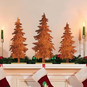 Huwena 3 Pcs Fall Metal Pine Tree Tabletop Decor Vintage Christmas Trees Table Centerpiece with Wooden Base Rustic Farmhouse Standing Tree Sign for Home Office Fireplace Shelf Tiered Tray Decor Brown Huwena 3 Pcs Fall Metal Pine Tree Tabletop Decor Vintage Christmas Trees Table Centerpiece with Wooden Base Rustic Farmhouse Standing Tree Sign for Home Office Fireplace Shelf Tiered Tray Decor Brown