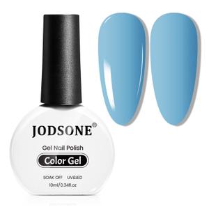 JODSONE Medium Blue Gel Nail Polish 10ml LED Gel Polish Baby Blue Nail Color Professional Salon Finish Long-Lasting Low Odor Need U V Lamp Curing (B08)