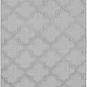 Garland Rug Quatro Silver 5' x 8' Cut-Loop Trellis Area Rug Soft, Comfortable, Stylish & Budget-Friendly Rug in a Beautiful Solid Grey Silver