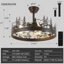 Rustic Ceiling Fans with Lights, 23" Deer Antler Ceiling Fan with Light, Adjustable Height, Rustic Farmhouse Ceiling Fans for Living Room, Bedroom, Hallway, Entryway Lighting