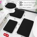 OLANLY Black Bathroom Rug 30x20, Extra Soft Absorbent Chenille Bath Rugs, Rubber Backing Quick Dry, Machine Washable Bath Mats for Bathroom Floor, Tub and Shower, Home Decor Accessories