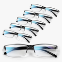 6 pack Executive Style Reading Glasses Men - Durable Readers with 99% Blue Light Blocking - Comfortable Fit with TR90 Frames