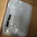 IRIS USA 6-Pack 54 Quart Stackable Storage Bins with Lids [Made in USA] - Everyday Organizer Latching Clear Plastic Organization Containers Closet Bedroom Shelving Units Home Storage - Clear/White (54 Qt CLR)