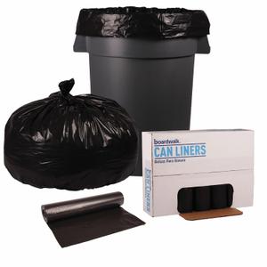 Boardwalk Recycled Low-Density Polyethylene Can Liners, 60 Gallon Garbage Bags, 1.8 mil, 38" x 58", Black, 10 Bags/Roll, 10 Rolls/Carton