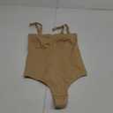 Irisnaya Strapless Shapewear Bodysuit for Women - Thong Bodysuit Tummy Control Tube Top Body Suits with Removable Strap (Medium, Light Beige)