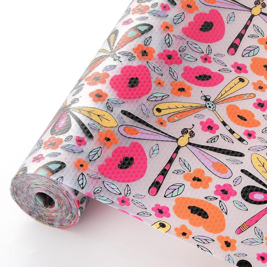 Cooyes Shelf Liner  Non-Slip Cabinet & Drawer Liner for Kitchen  Non-Adhesive Waterproof Shelf Paper with Modern Pattern  Durable EVA Cabinet Mat  Easy to Cut (Amethyst,11.8" W x 118" L)