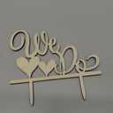 Wedding Cake Topper Wedding Cake Decorations(Wood colour)