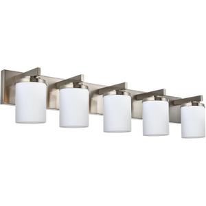 BONLICHT Mid Century Modern Wall Mount Light Brushed Nickel 3-Light Bathroom Light Fixtures Modern Vanity Lights with Opal White Glass Shade, Contemporary Wall Lamp for Mirror Kitchen Hallway Cabinet