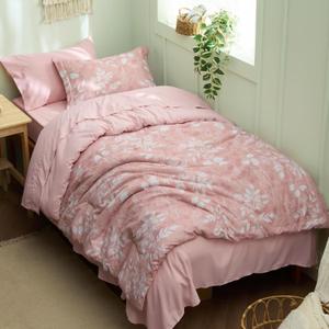 Bedsure Floral Pink Comforter Set, Twin-XL Bedding Sets, Dorm, 5 Piece | Bed in a Bag, Bedroom, Dorm RoomReversible, Fluffy, Whisper-Quiet, All-Season, Polyester, Easy Care, Botanical-Chic, OEKO