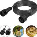 16.4Ft/5M Extension Cable for Christmas String Lights IP68 Waterproof Extension Lead 24AWG Extension Cord for Outdoor Solar String Lights, Indoor String Lights, 2 Pin