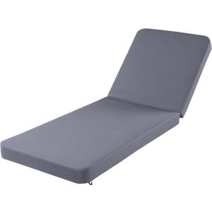 Christopher Knight Home Replacement Chaise Lounge Cushion 76.75 Inch Outdoor Recliner Pad with 4 Inch Foam Cationic Dyeable Polyester Fabric Water-Resistant Patio, Cushion Only, Dark Grey, 76.75 x 27 x 4 inches