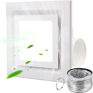 FEITON Bathroom Exhaust Fan with Light, Ceiling Mount, 110 CFM 1.0 Sones 4 Inch Duct, Quiet Square Bath Fan Light Combo, Shower Exhaust Fan with Light