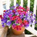 Dahlia Artificial Flowers for Outdoors Decoration, 6 Bundles Silk Flowers Fake Plants Realistic UV Resistant Faux Flowers for Outdoor Planters Front Door Yard Garden Patio Outside Home Indoor, Mix