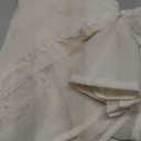 jinchan Ruffled Valance Curtain Linen Slubbed Crossed Kitchen Valance Shabbychic Farmhouse Cottagecore for Living Room Small Window Light Filtering Half Window Curtain 18 Inch 1 Panel Beige