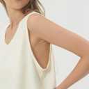 sissycos Women's Workout Racerback Tank Tops Loose Fit Sleeveless Athletic Shirts (Beige, XXL)