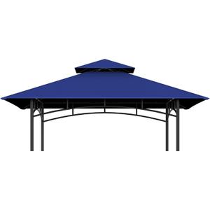 Grill Gazebo Replacement Top, 5 * 8 Outdoor BBQ Top Cover, Double Layer BBQ Gazebo Top Canopy for Model #L-GG001PST-F (Blue)