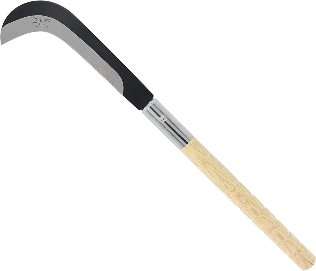 Zenport K319-2PK of Sickles, 23.6-Inch (59.5cm) Length, Short Wood Handle, Curved Sickle Blade, 2-Pack