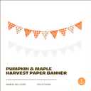 Fall Banner Garland – Autumn Triangle Flag Bunting with Plaid, Pumpkin & Maple Leaf Designs – Cardstock Thanksgiving Decorations for Fall Birthday, Harvest & Party Supplies