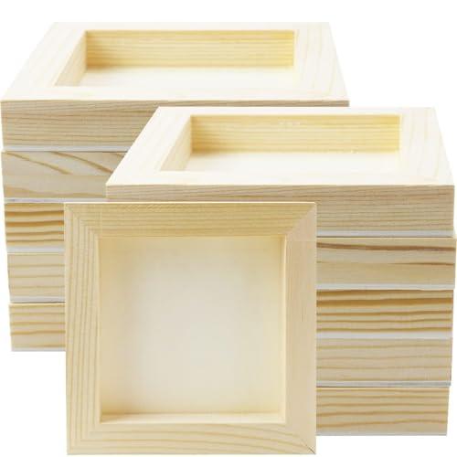 FSWCCK 10 Pack 5 x 5 inch Wood Panel Boards, Unfinished Wood Canvas Panels for Crafts, Painting Canvas, DIY Art Projects, Pouring, Arts Use with Oils, Acrylics