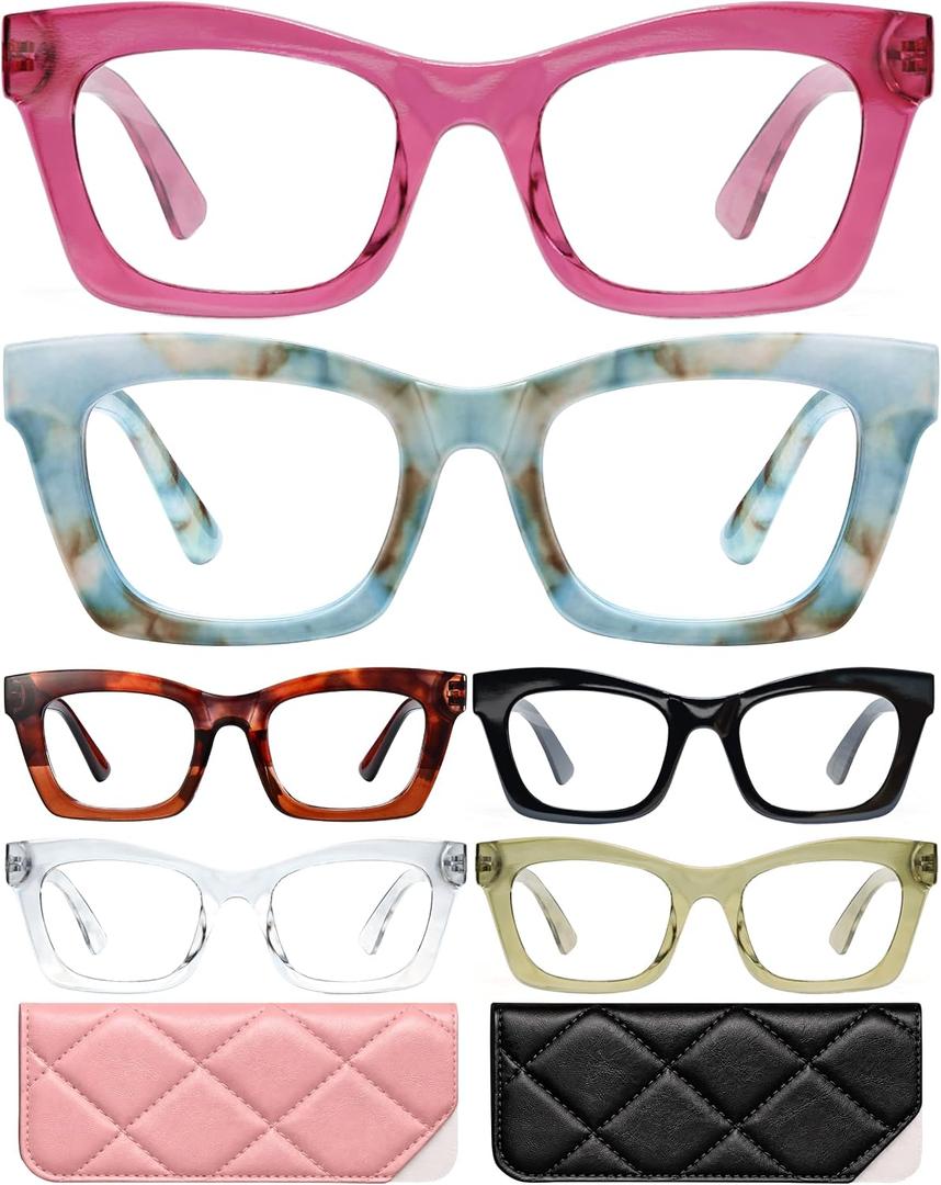 CCVOO 1.0 Stylish Reading Glasses for Women, Stylish Eyeglasses, Blue Light Readers for Women, Cheaters, (A8 Glow Theory)