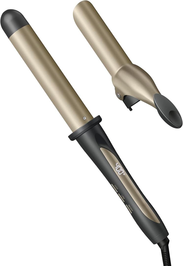 INFINITI PRO CONAIR Tourmaline Ceramic 1-Inch Curling Wand, Detachable Clip Turns Wand into Curling Iron, Produces Flawless Waves and Curls, For Use on Medium and Long Hair, Dark Grey