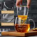 Glass Tea Cup 17.6oz, Best Mom Ever Mothers Day Cup with Gift Box, Gifts Mug for Mom, Glass Mug Teacup, Tea Cups for Mom Birthday, Perfect for Grandma & Daughter.