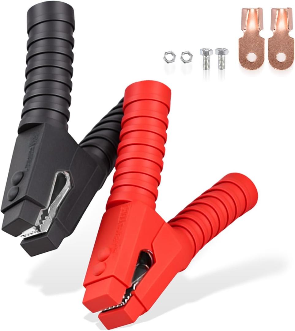 Voilamart 2PCS Battery Jumper Cable Clamps 800A Heavy Duty Insulated Alligator Clips Battery Clamps Charging Connector Kit for Car Auto Vehicle