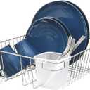Smart Design Dish Drainer Rack - Small - In Sink or Counter Drying - Steel Metal Wire - Cutlery, Plates, Dishes, Cups, Silverware Organization - Kitchen (Chrome - 14 x 5.5 Inch)