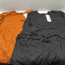 2 x Yearntown 2 Pack Women's Waffle Knit Lounge Sets Long Sleeve V Neck Pajama Sets Tops and Shorts Loungewear with Pockets(Black, Coffee,Medium)