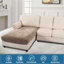 H.VERSAILTEX Sectional Couch Covers Super Stretch Chenille Couch Cover for Sectional Sofa Thick Soft Sectional Couch Covers for L Shaped Sofa Both Left/Right(Chaise Cushion Cover,Taupe)