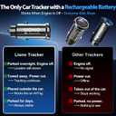 LIONO Car GPS Tracker & Charger with Built-in Rechargeable Battery, GPS Tracker for Vehicles, Hidden Car Tracker for Anti-Theft & Parking Location, for Family& Fleets, No Monthly Fee, No SIM, iOS Only