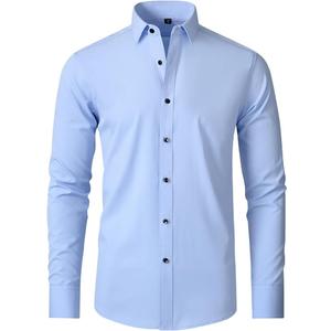 Zealburst Shirts, Stretch Non-Iron Anti-Wrinkle Shirt Men's, Men's Stretchy Breathable Shirt, Casual Button Down Shirts L