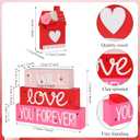 I Will Love You Forever Wooden Stack SignValentine's Day Decor for Table, Mantel & Tiered Tray, Rustic Farmhouse Style Light-Up Plaque, Romantic Home Decoration Gift for Her or Him