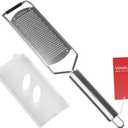 Professional Zester Grater Fine for Hard Cheese, Citrus Fruits, Garlic, Chili, Cinnamon and Nutmeg, Kitchen grater with Razor-Sharp Stainless Steel Blade (Fine)