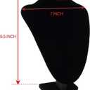 Foraineam 3 Pack Black Velvet Necklace Bust Display 3D Jewelry Chain Organizer Mannequin Model Display Stand Holder